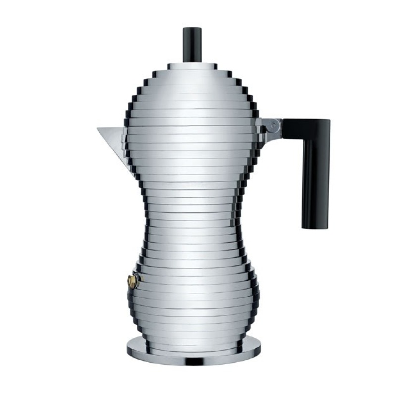 Alessi Pulcina espressokeitin, 6:n kupin, musta kahva