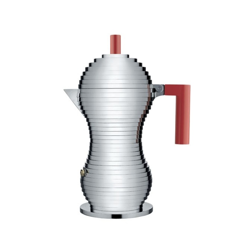 Alessi Pulcina espressokeitin induktio, 3:n kupin, punainen