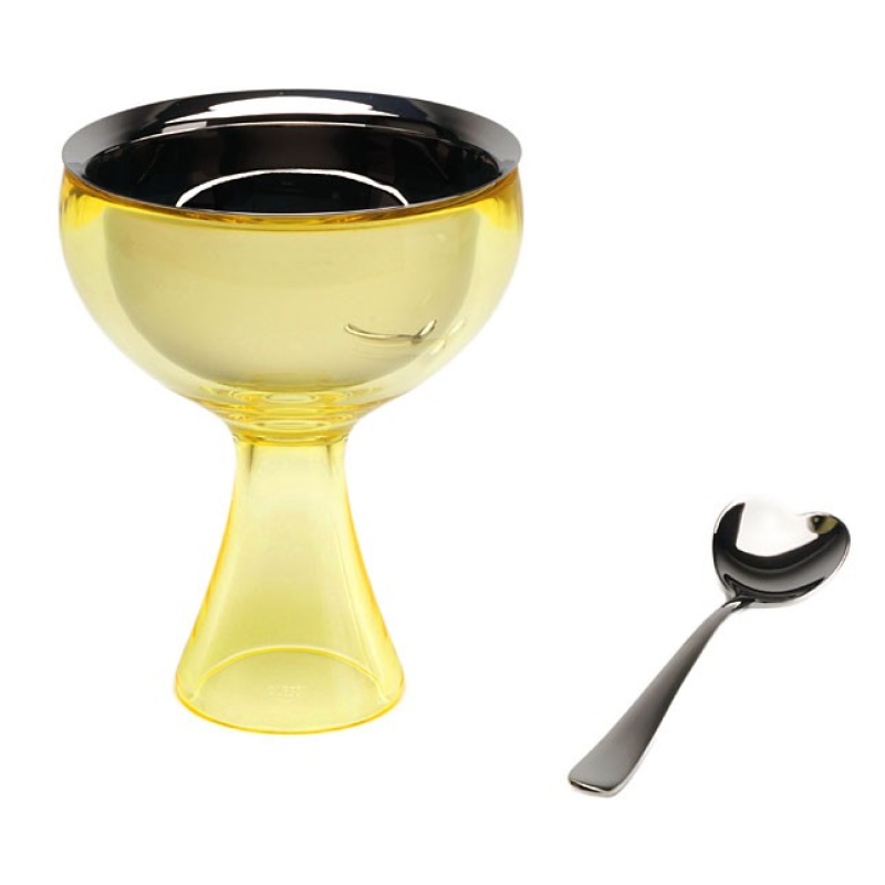 Alessi Big Love jäätelökulho, yellow bud