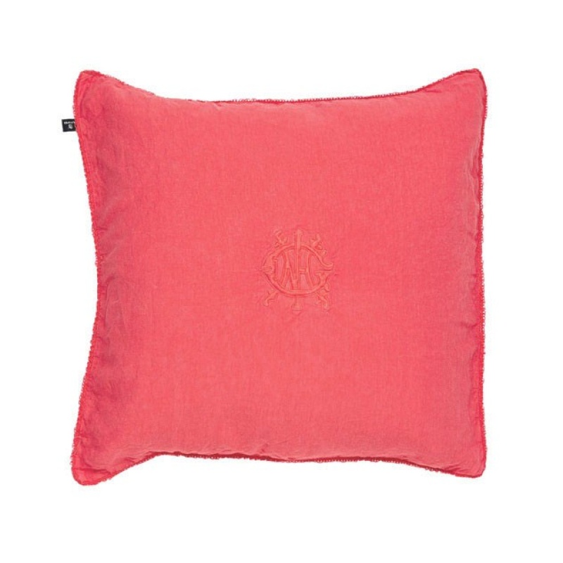 Gant Washed linen embroidery tyynynpäällinen, pale red