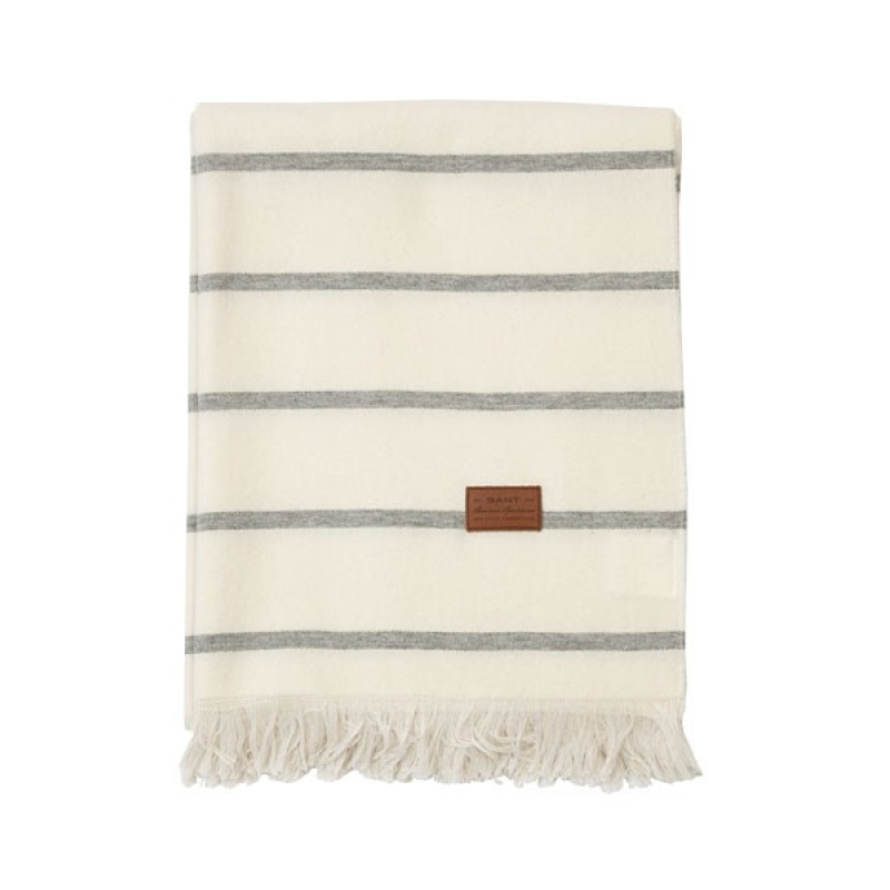 Gant Vega Stripe torkkupeitto 130x180cm, grey