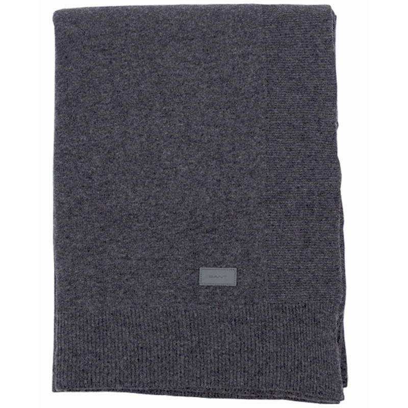 Gant Flow knit torkkupeitto 130x180cm, antracite