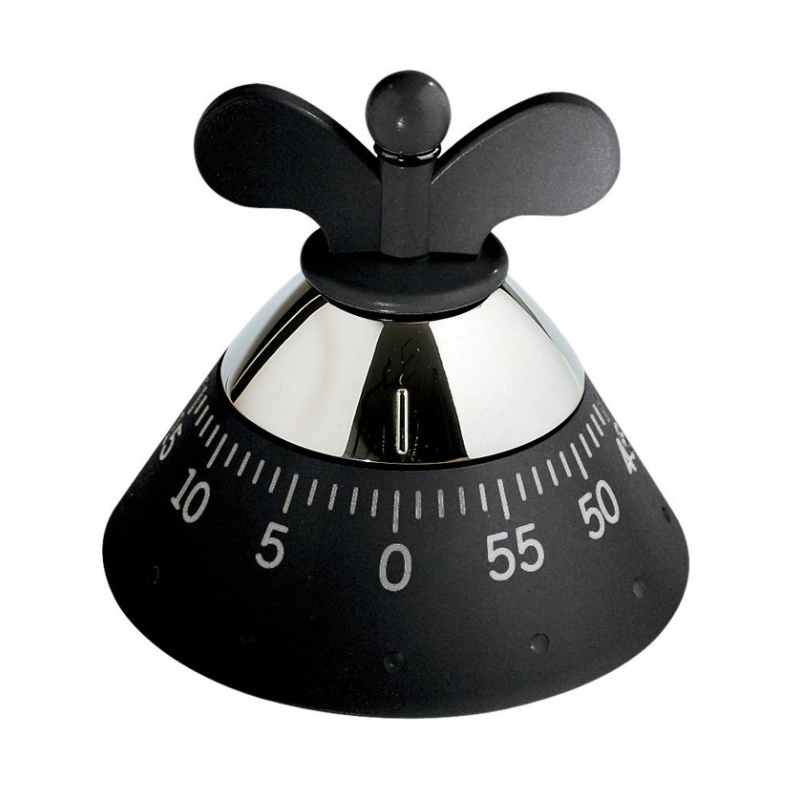 Alessi A09 B Kitchen Timer munakello, black
