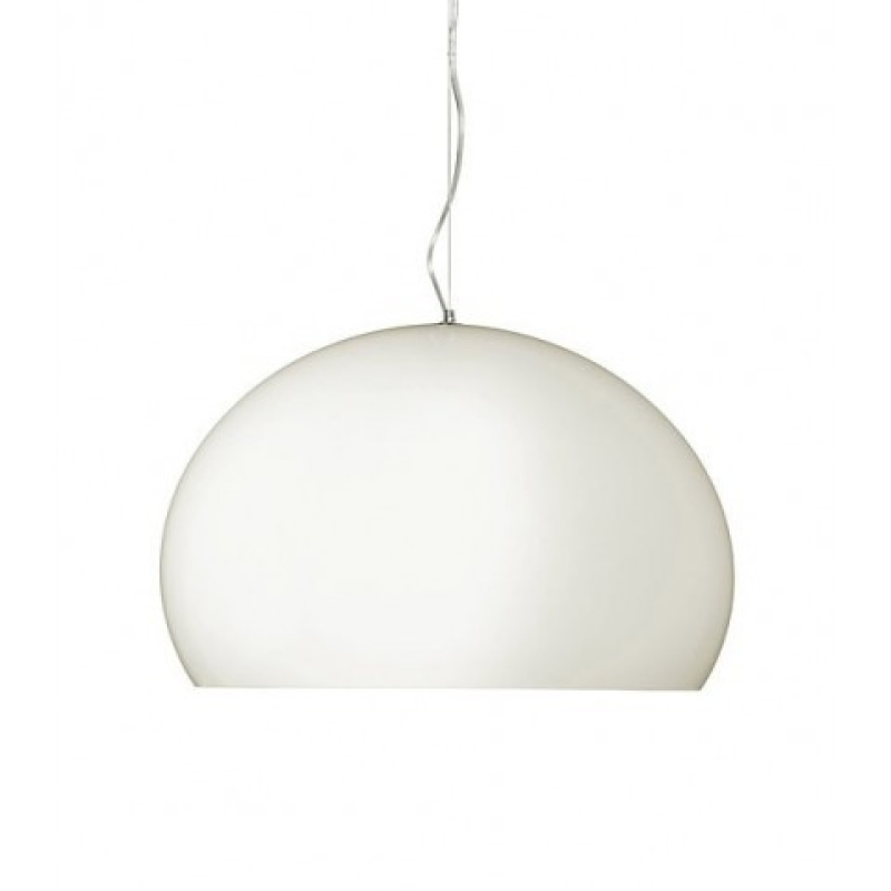 Kartell FL/Y valaisin, mattavalkoinen, sisäpuoli kahvinruskea