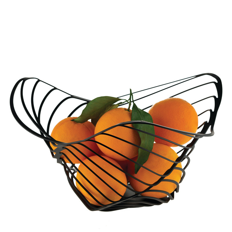 Alessi Trinity 16, hedelmä- ja leipäkori, mattamusta