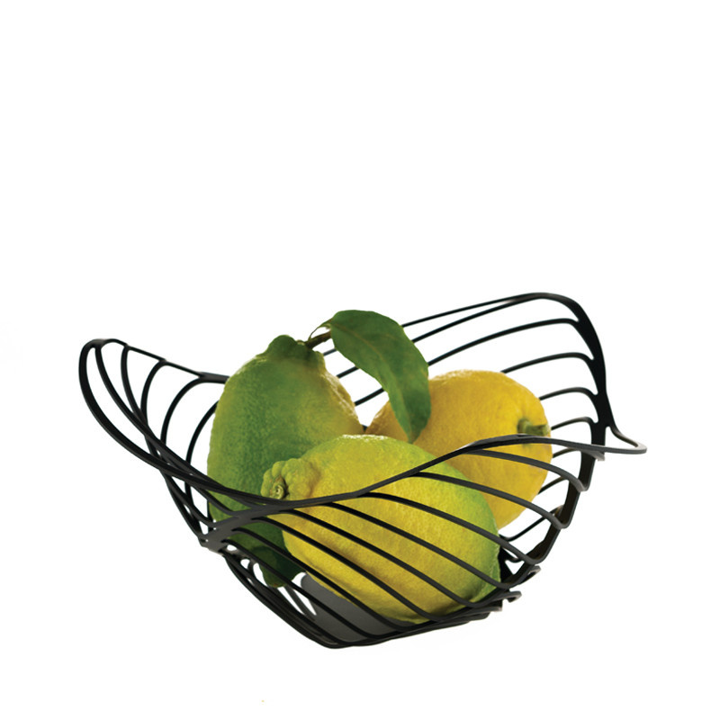 Alessi Trinity 12, hedelmä- ja leipäkori, mattamusta