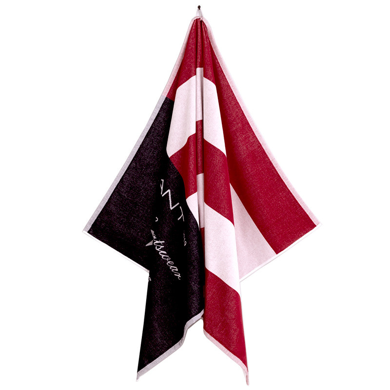 Striped flag rantapyyhe 100x180cm, bright red