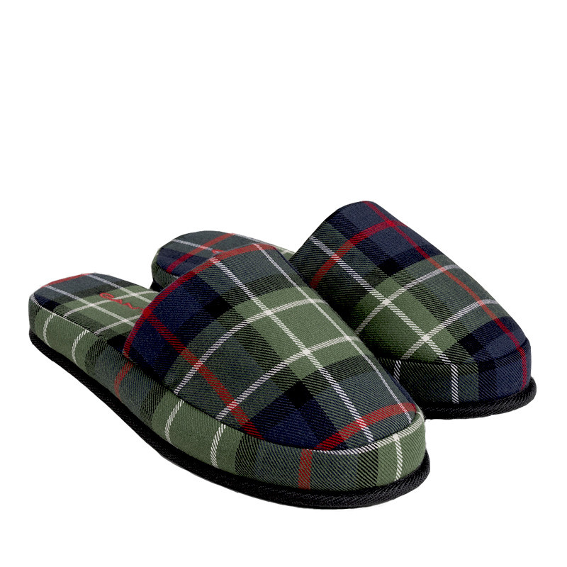Flannel slippers kylpytossut, eden green S-M