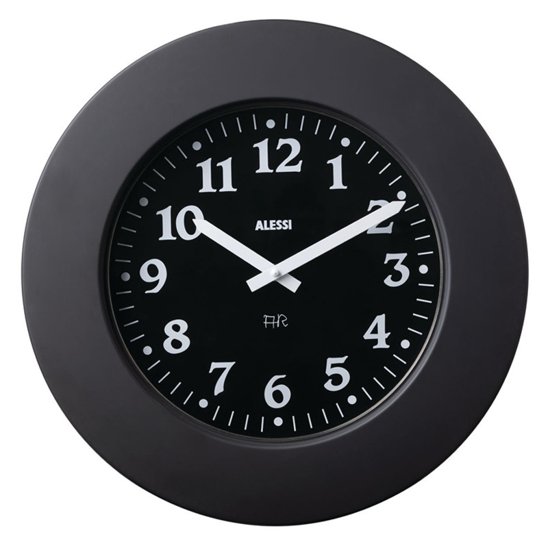Alessi Momento seinäkello, teräskehys musta