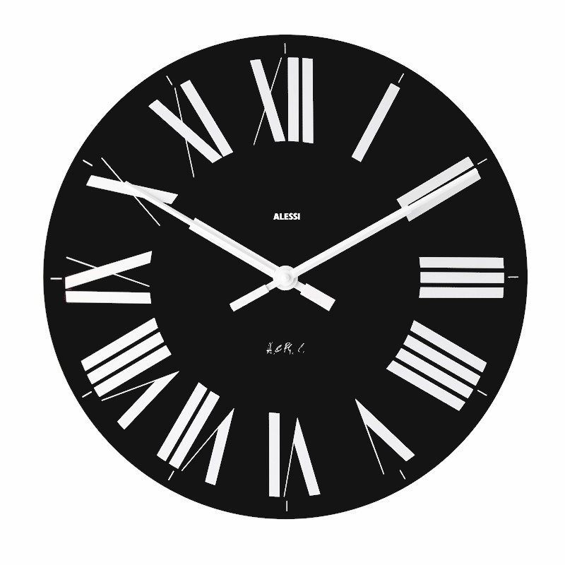 Alessi Firenze seinäkello, musta