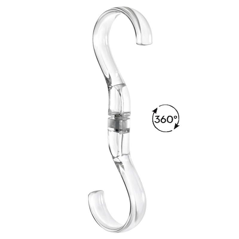 idesign 360° kääntyvä s koukku, läpinäkyvä