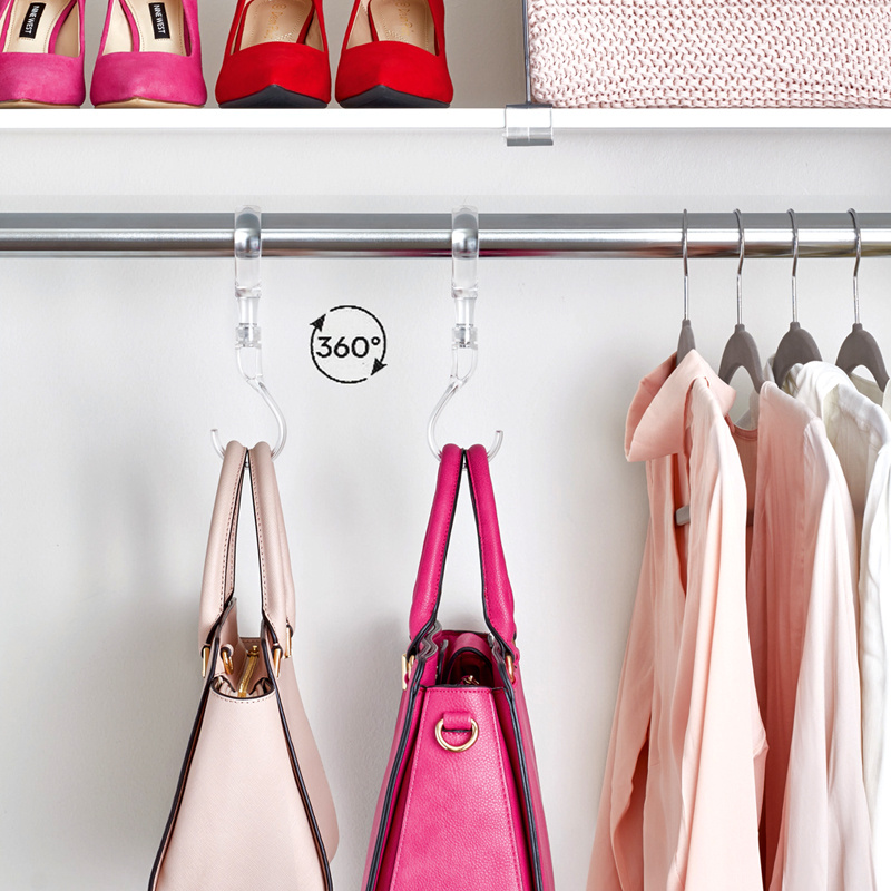 idesign 360° kääntyvä s koukku, läpinäkyvä