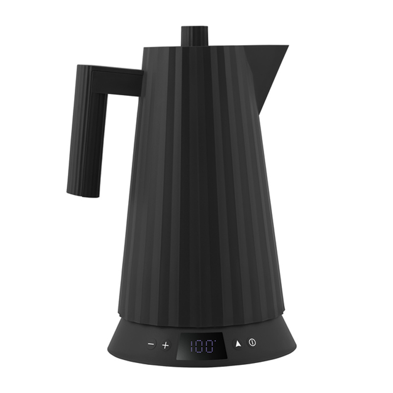 alessi plissé vedenkeitin elektronisella lämpömittarilla, musta 1,7l