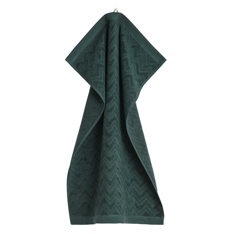 gant jacquard herringbone käsipyyhe 50x70cm, tartan green